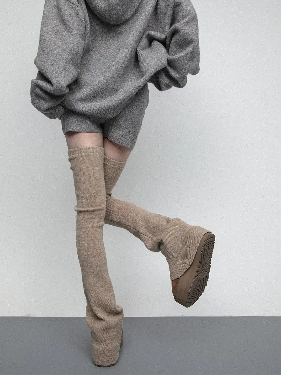 SS2L | Soft Stretch Knit Flared Thigh High Leg Warmers