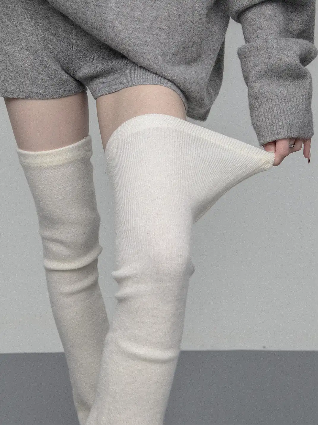 SS2L | Soft Stretch Knit Flared Thigh High Leg Warmers