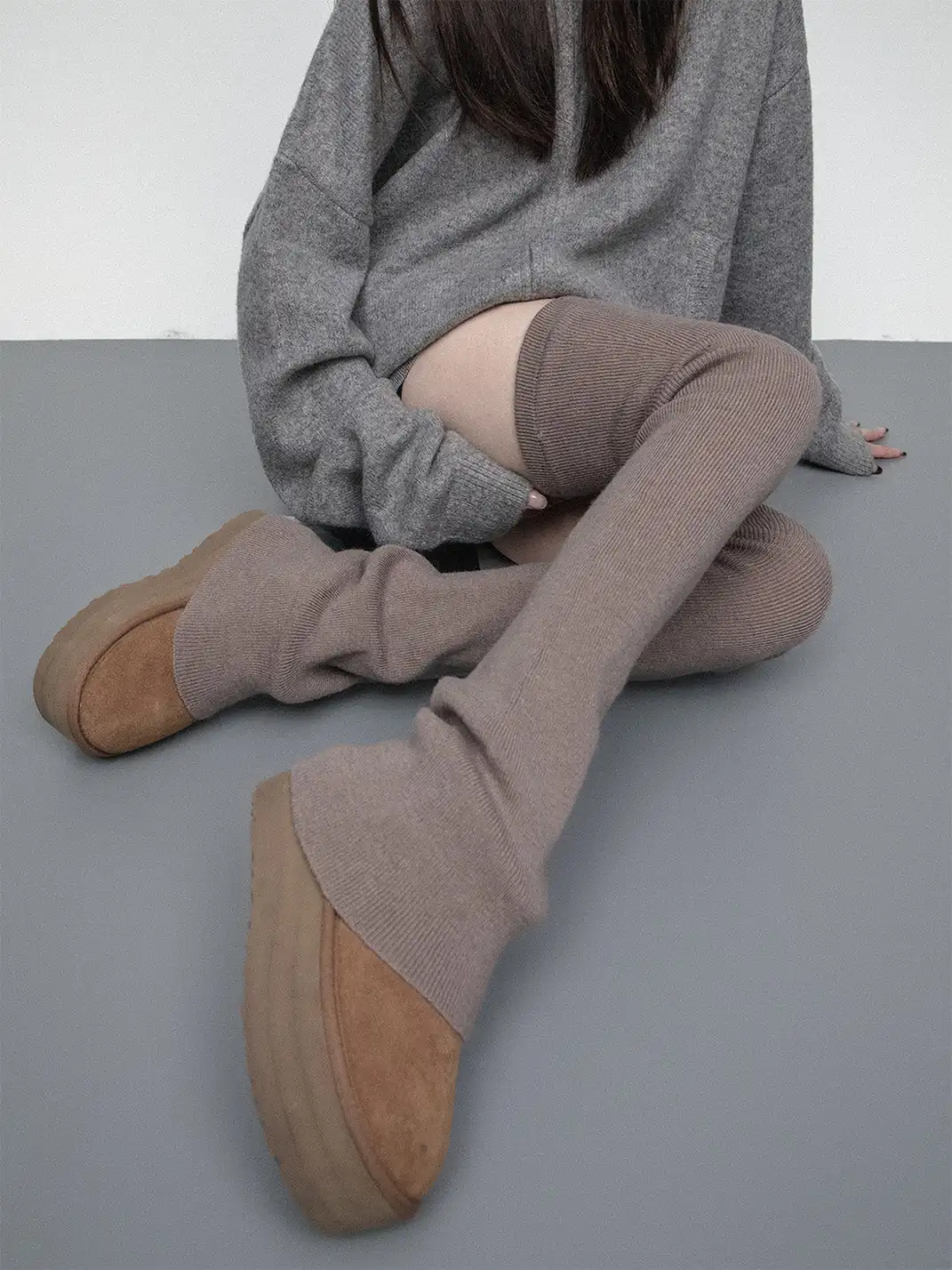 SS2L | Soft Stretch Knit Flared Thigh High Leg Warmers