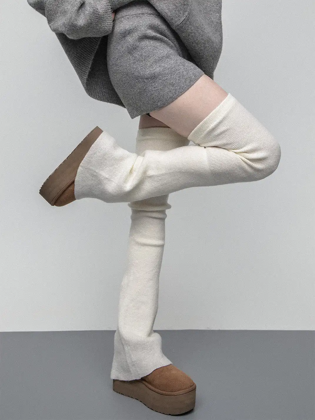 SS2L | Soft Stretch Knit Flared Thigh High Leg Warmers