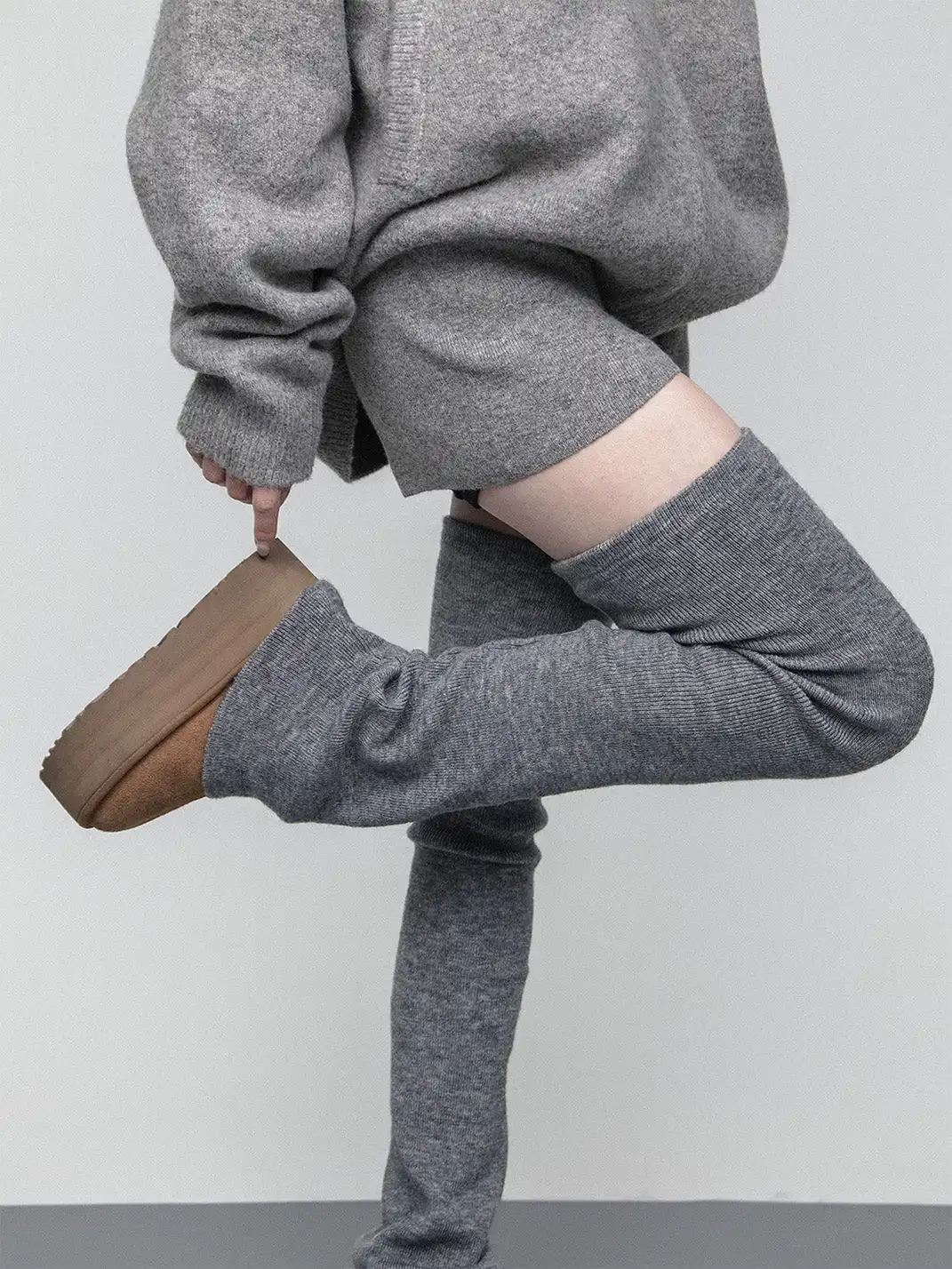 SS2L | Soft Stretch Knit Flared Thigh High Leg Warmers