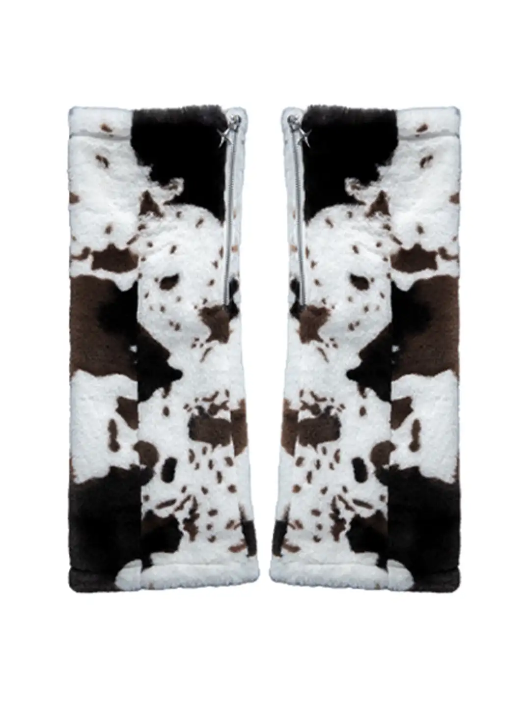 SS2L | Cow Print Faux Fur Plush Thick Leg Warmers