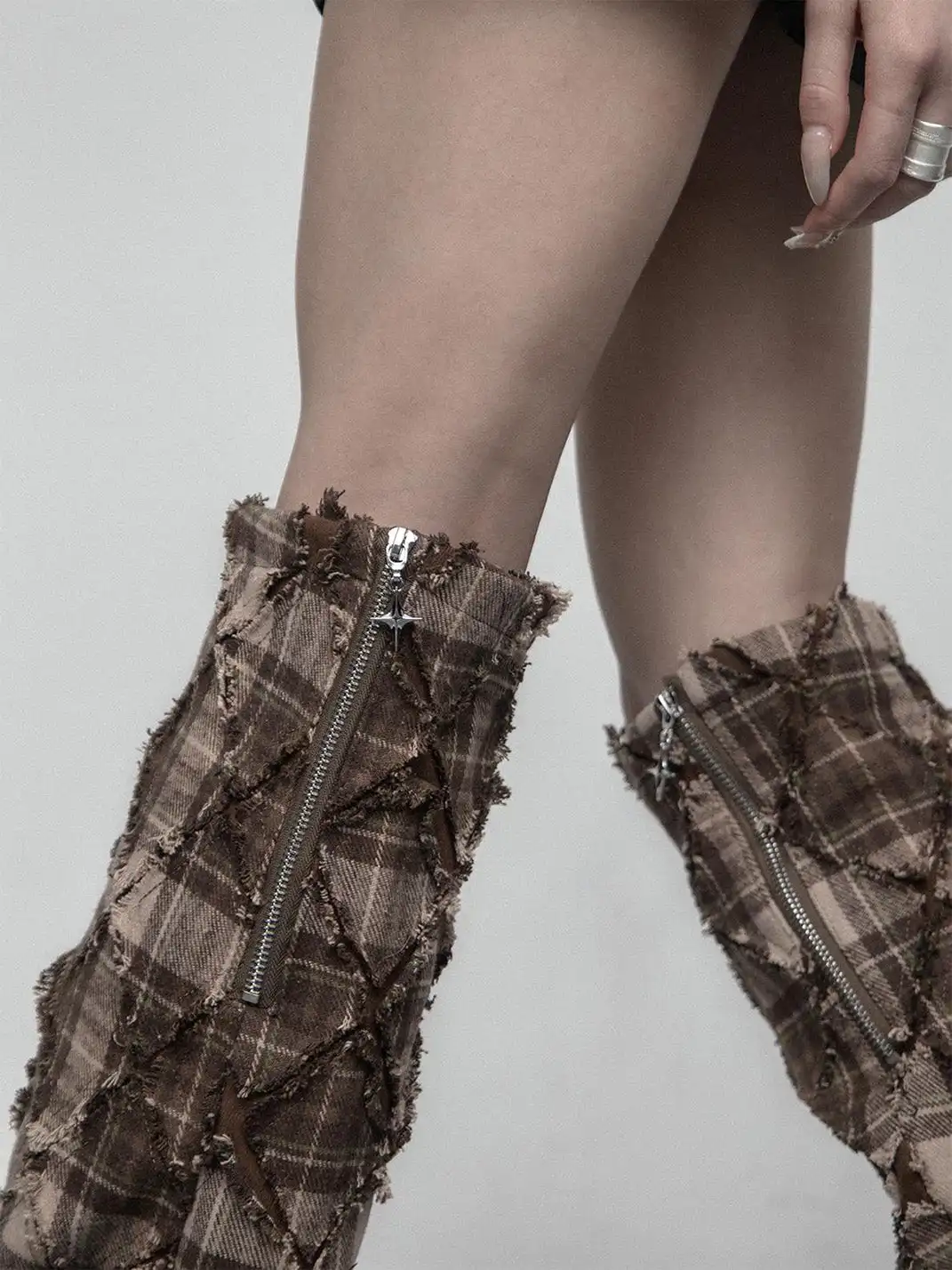 SS2L | Plaid Slash Punk Leg Warmers