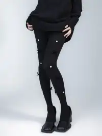 SS2L | Bow-tie Pearl Heart Pantyhose