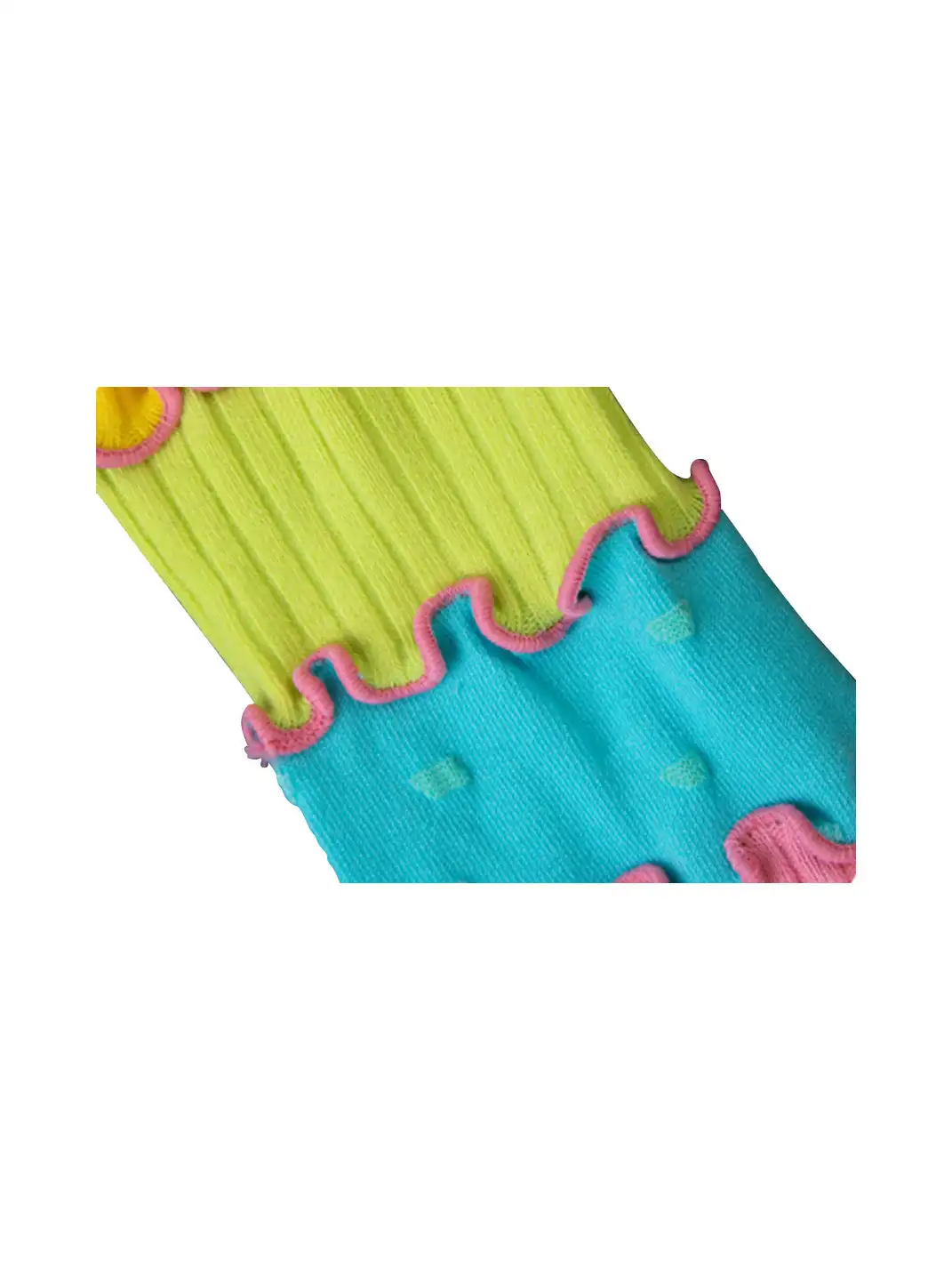 SS2L | Dopamine Layered Stitching Macaron Ruffled Mid-Calf Socks