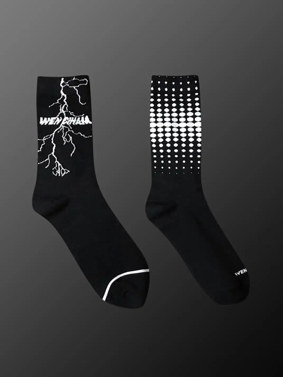 SS2L | Gradient Polka Dot Lightning Mid-Calf Socks