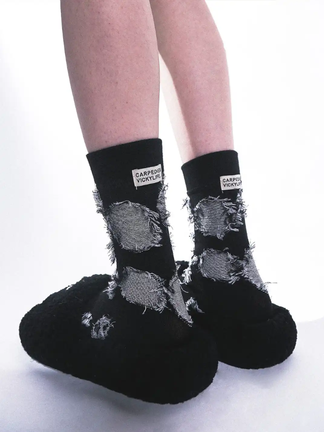 SS2L | Distressed Label Sports Mid-Calf Socks