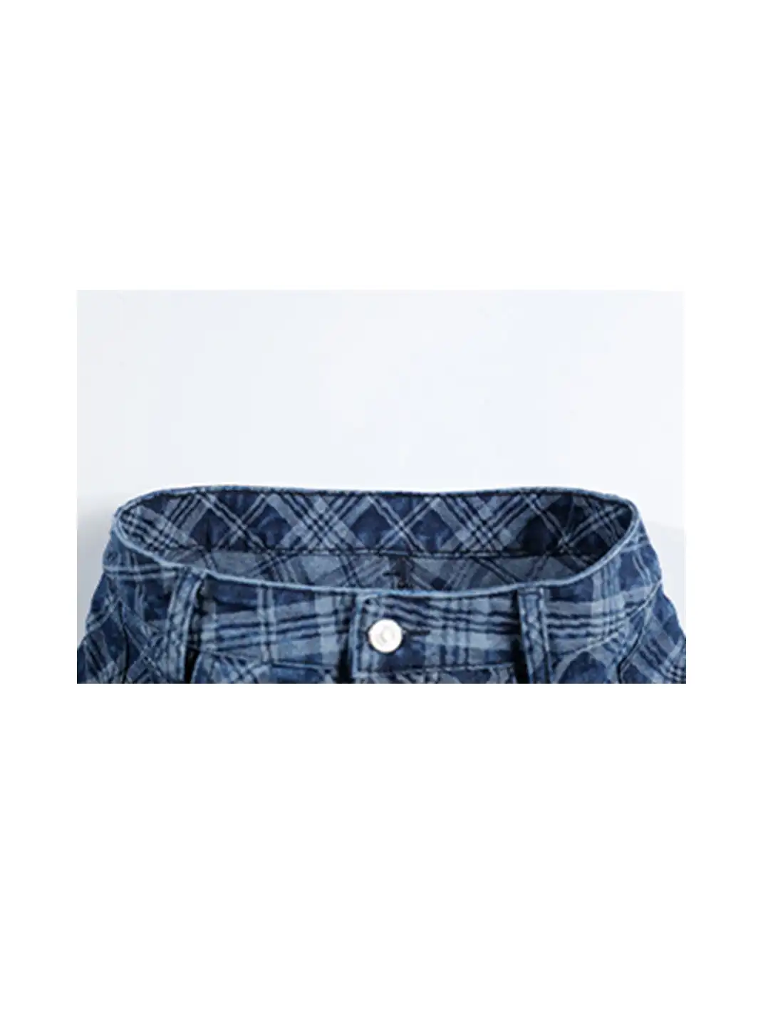 BIGGOLD | Embroidered Plaid Deconstructed Denim Pants