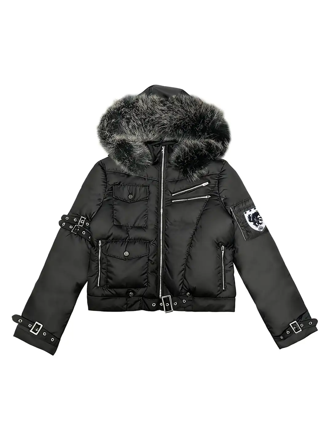 PAIKI | Mink Fur Hooded Puffer Jacket Short Style