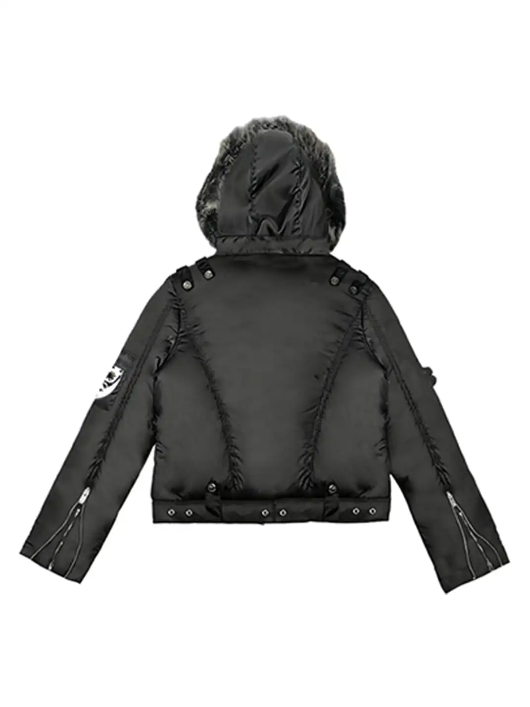 PAIKI | Mink Fur Hooded Puffer Jacket Short Style