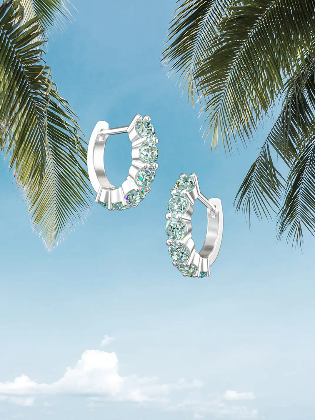 ICEGANG | Blue Moissanite Starry Sky Earrings