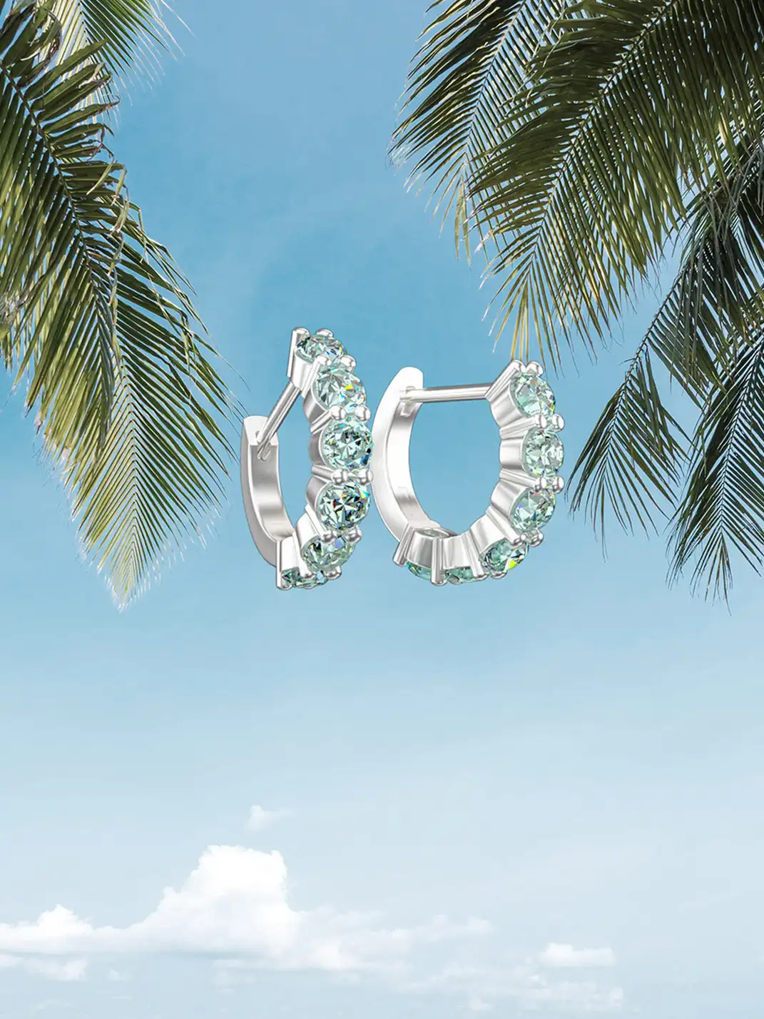 ICEGANG | Blue Moissanite Starry Sky Earrings