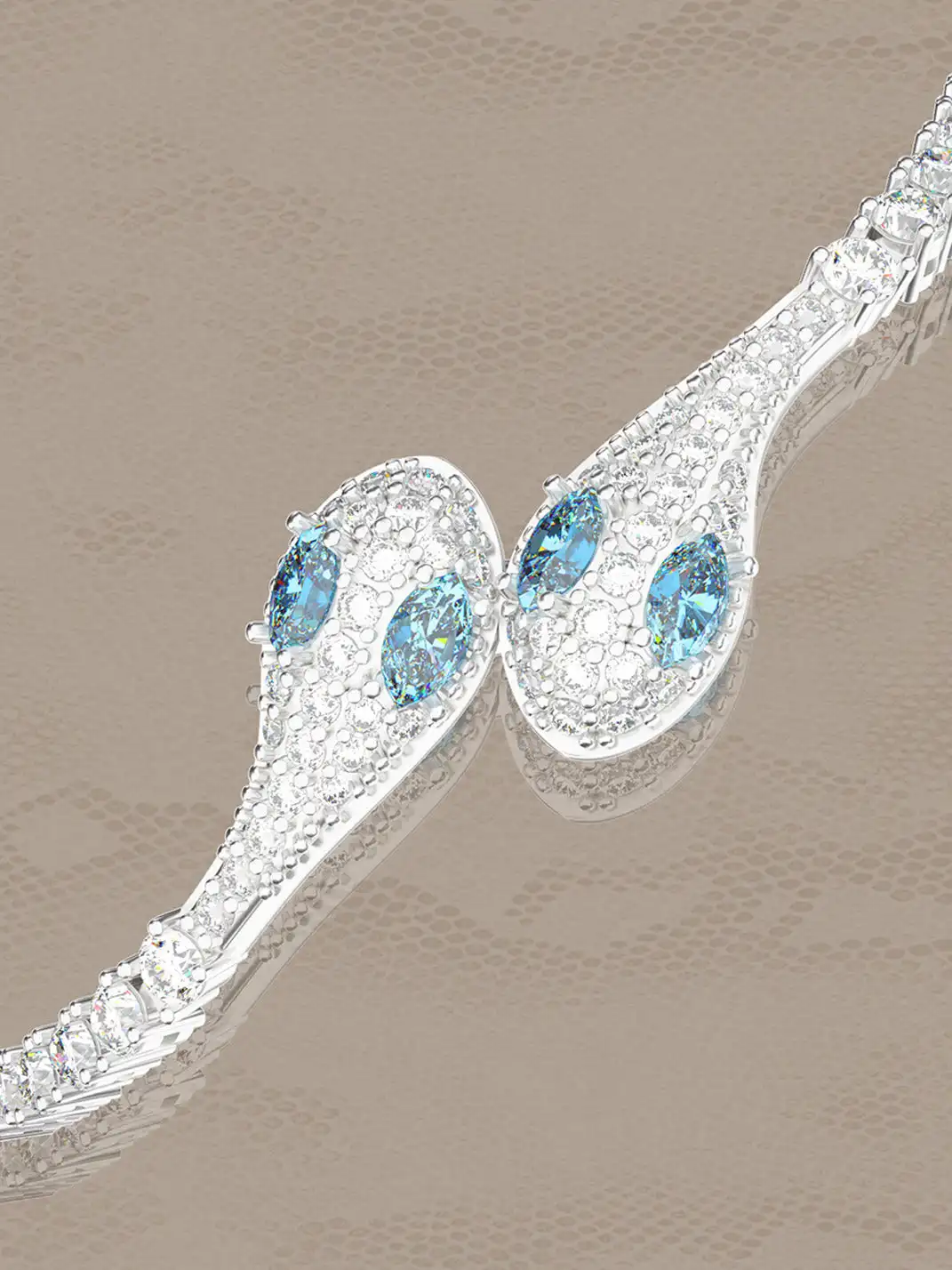 ICEGANG | Ice Blue Snake Full Diamond Adjustable Bracelet