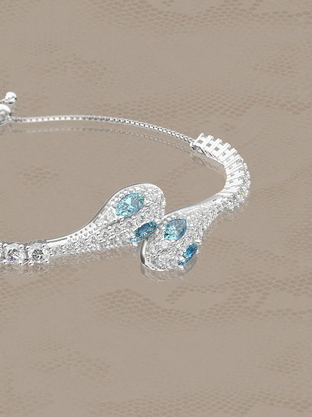 ICEGANG | Ice Blue Snake Full Diamond Adjustable Bracelet