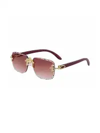 ICEGANG | Diamond Cross-Detail Rimless Sunglasses
