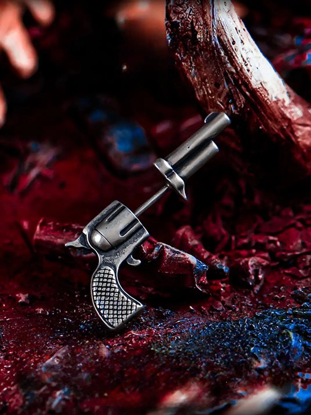 Guxi | Revolver Gun-Shaped Ear Stud
