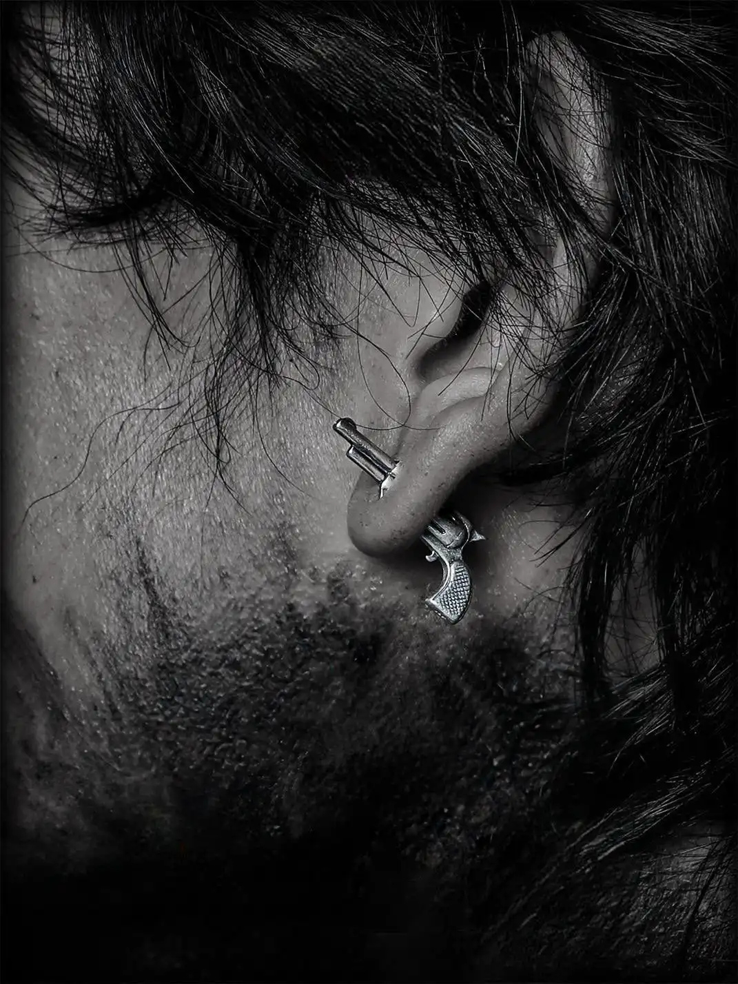 Guxi | Revolver Gun-Shaped Ear Stud