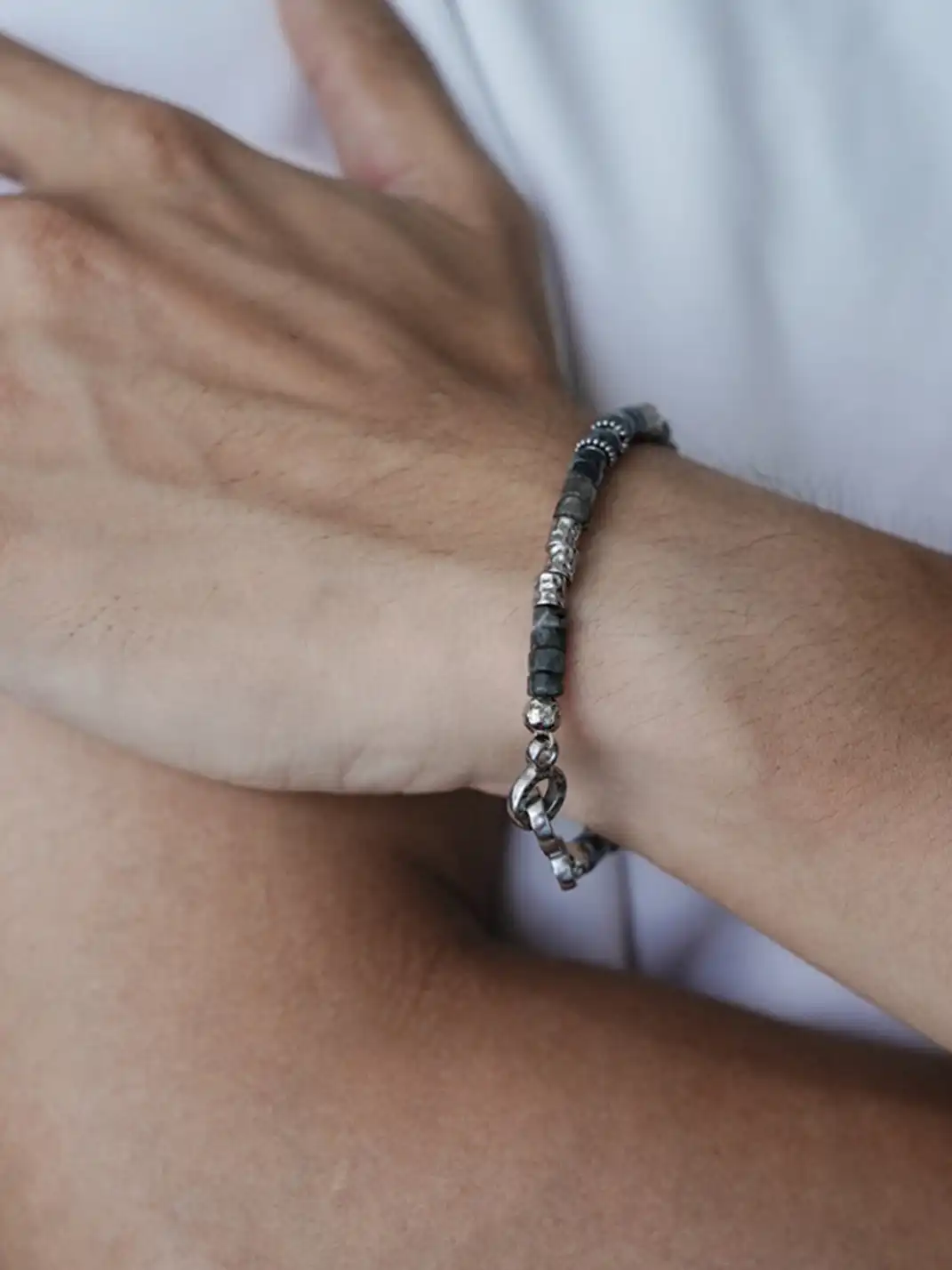 1sman | Natural Tiger Eye Stone Beaded Bracelet