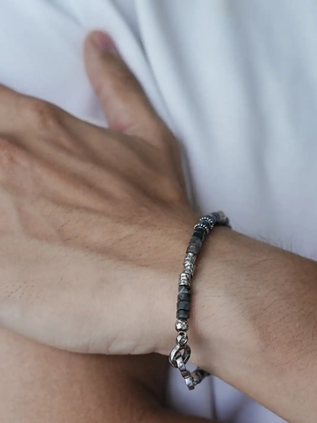 1sman | Natural Tiger Eye Stone Beaded Bracelet