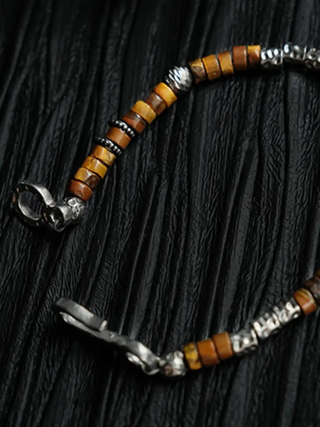 1sman | Natural Tiger Eye Stone Beaded Bracelet