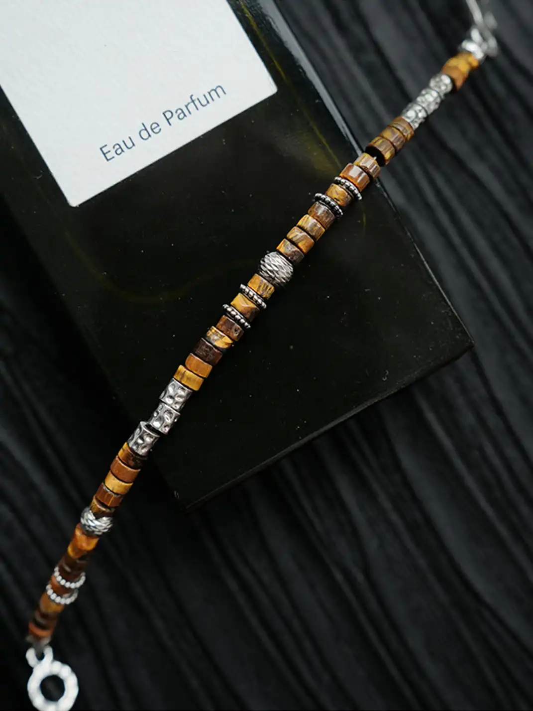 1sman | Natural Tiger Eye Stone Beaded Bracelet