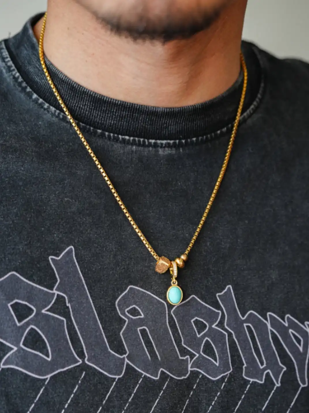 1sman | Luster Oval Topaz Pendant Necklace