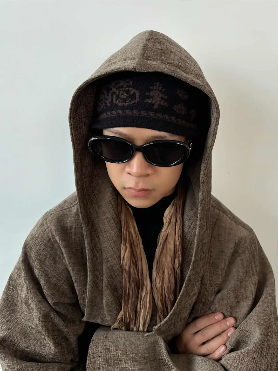 KREATE | Fair Isle Bicycle Jacquard Contrast Knit Hat