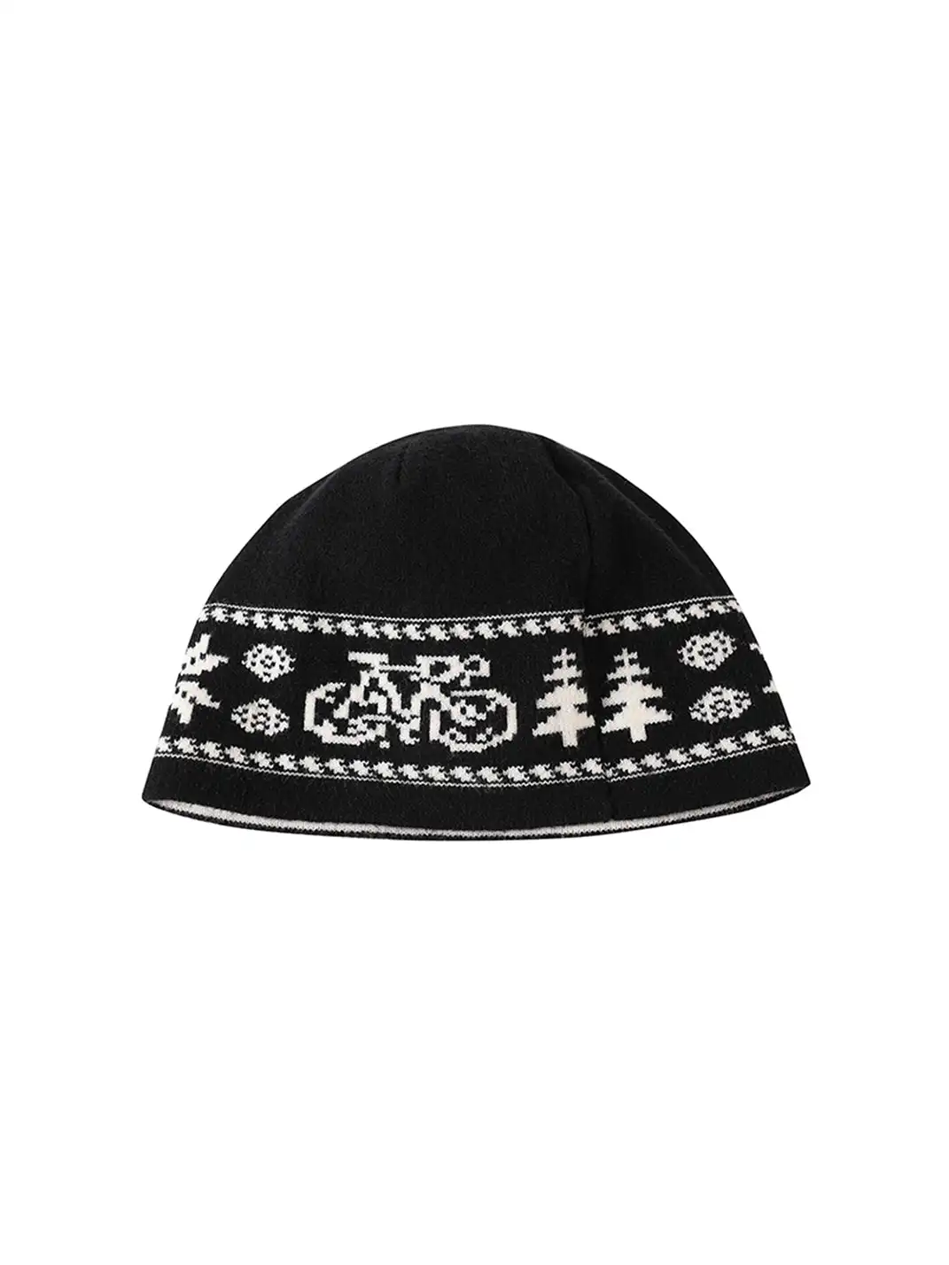 KREATE | Fair Isle Bicycle Jacquard Contrast Knit Hat