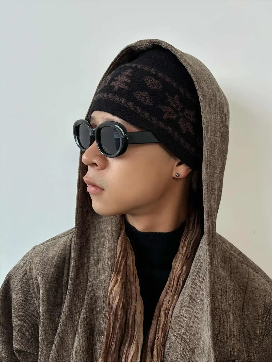 KREATE | Fair Isle Bicycle Jacquard Contrast Knit Hat