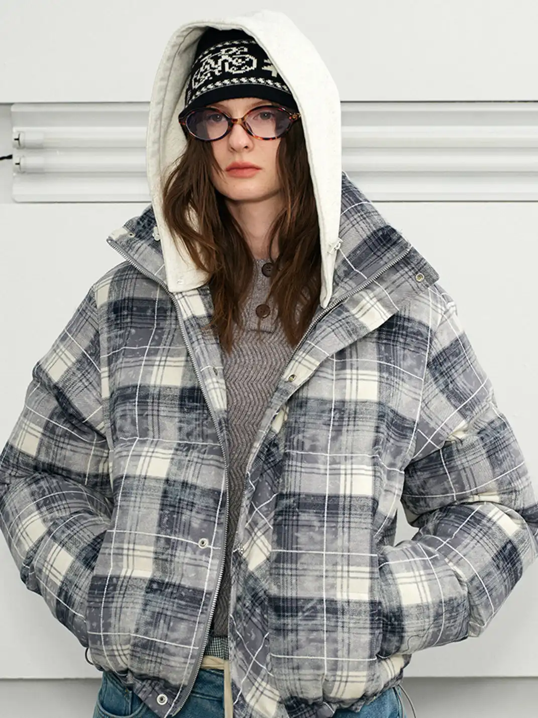 KREATE | Fair Isle Bicycle Jacquard Contrast Knit Hat
