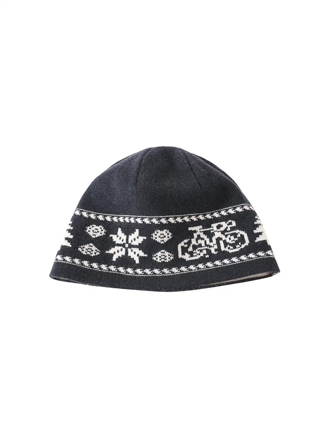 KREATE | Fair Isle Bicycle Jacquard Contrast Knit Hat