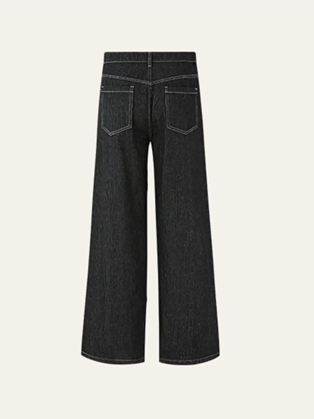 KREATE | Striped Pleated Wide-Leg Denim Pants