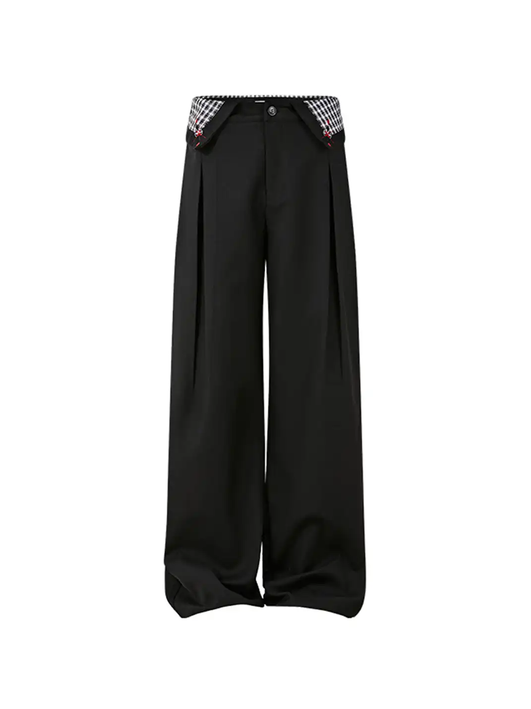 KREATE | Pleated Houndstooth-Detail Trousers