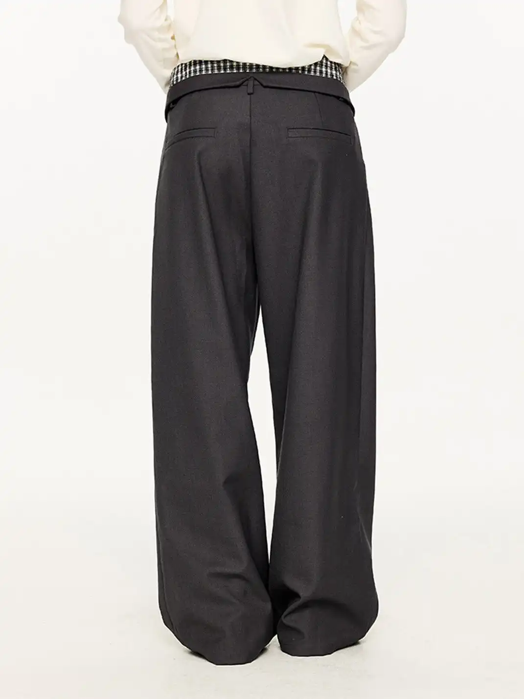 KREATE | Pleated Houndstooth-Detail Trousers