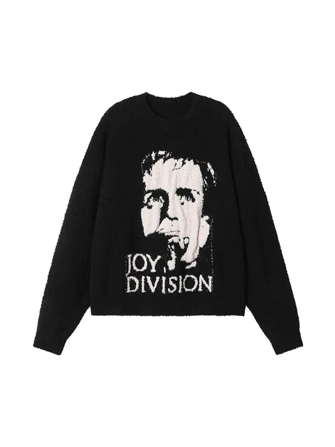 KREATE | Faux Fur Portrait Jacquard Pullover Sweater