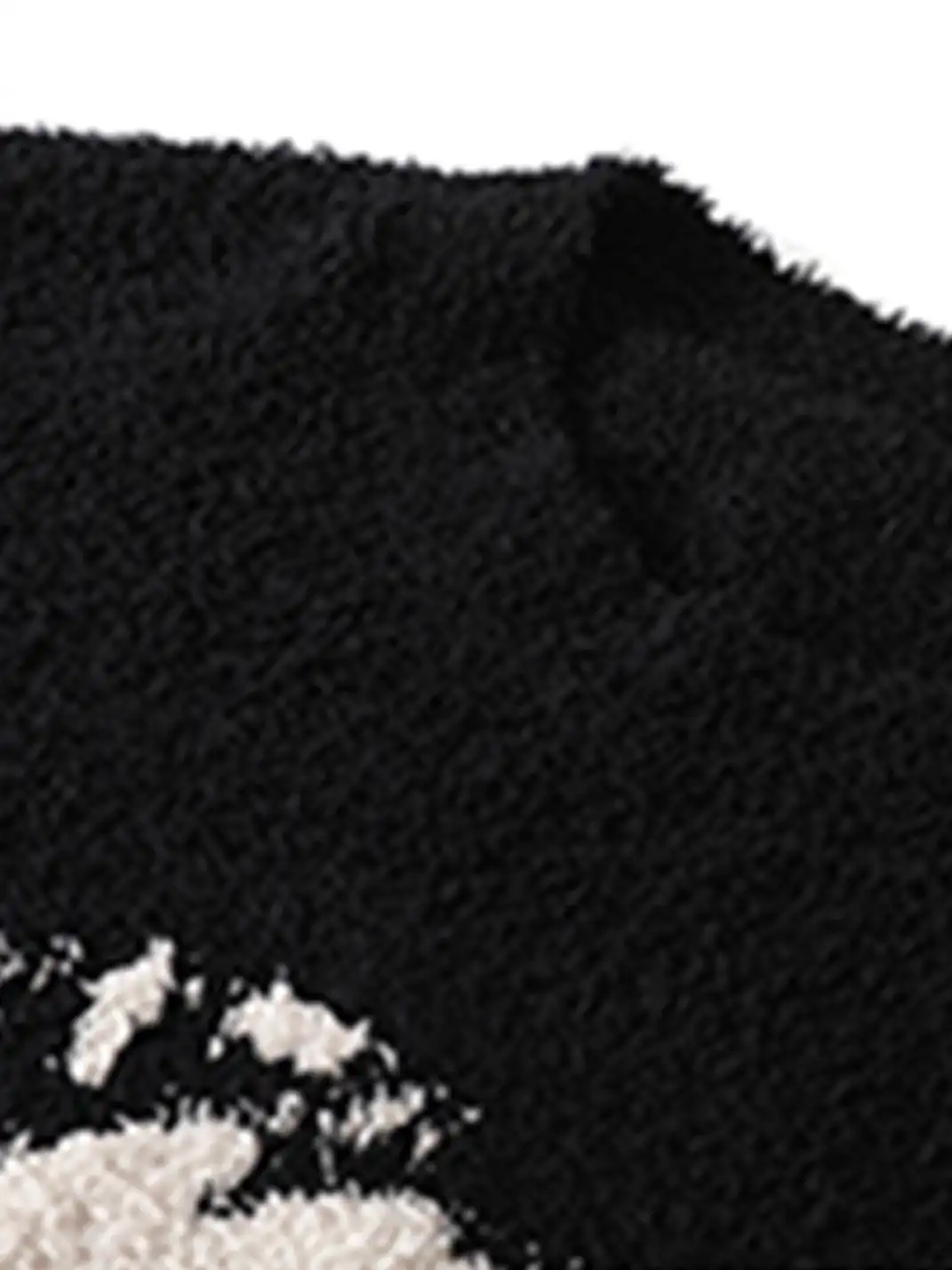 KREATE | Faux Fur Portrait Jacquard Pullover Sweater