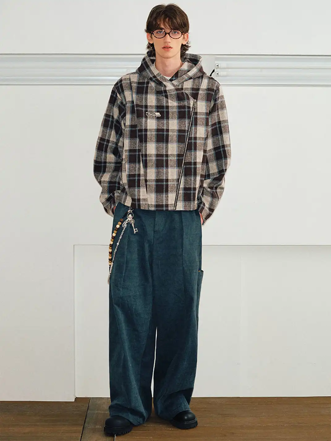 KREATE | Textured Vintage Asymmetrical Zipper Jacket