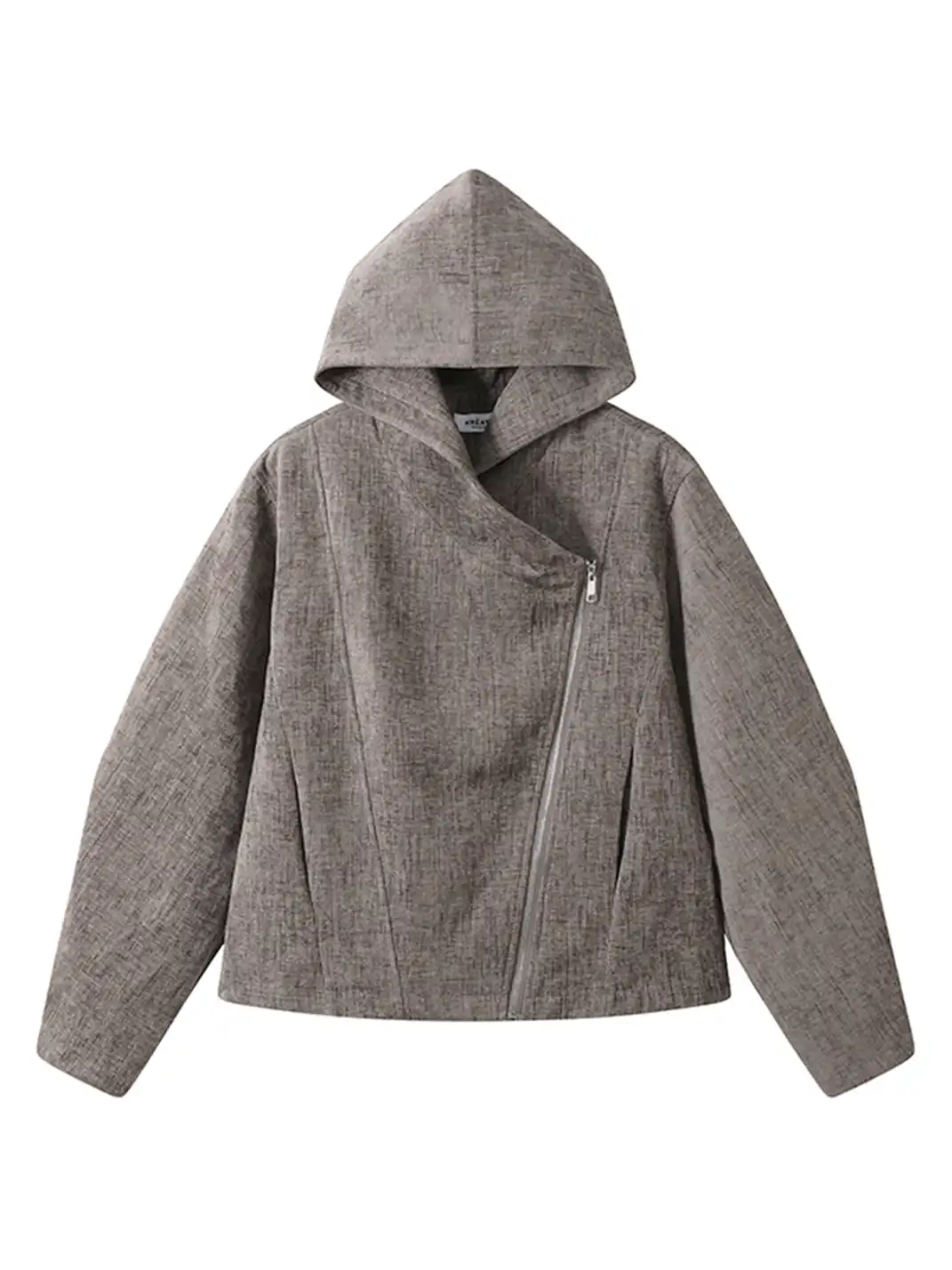 KREATE | Textured Vintage Asymmetrical Zipper Jacket