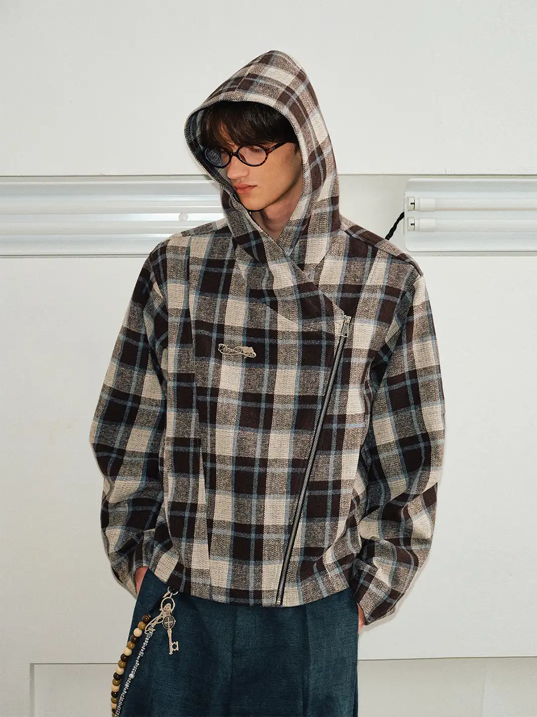 KREATE | Textured Vintage Asymmetrical Zipper Jacket