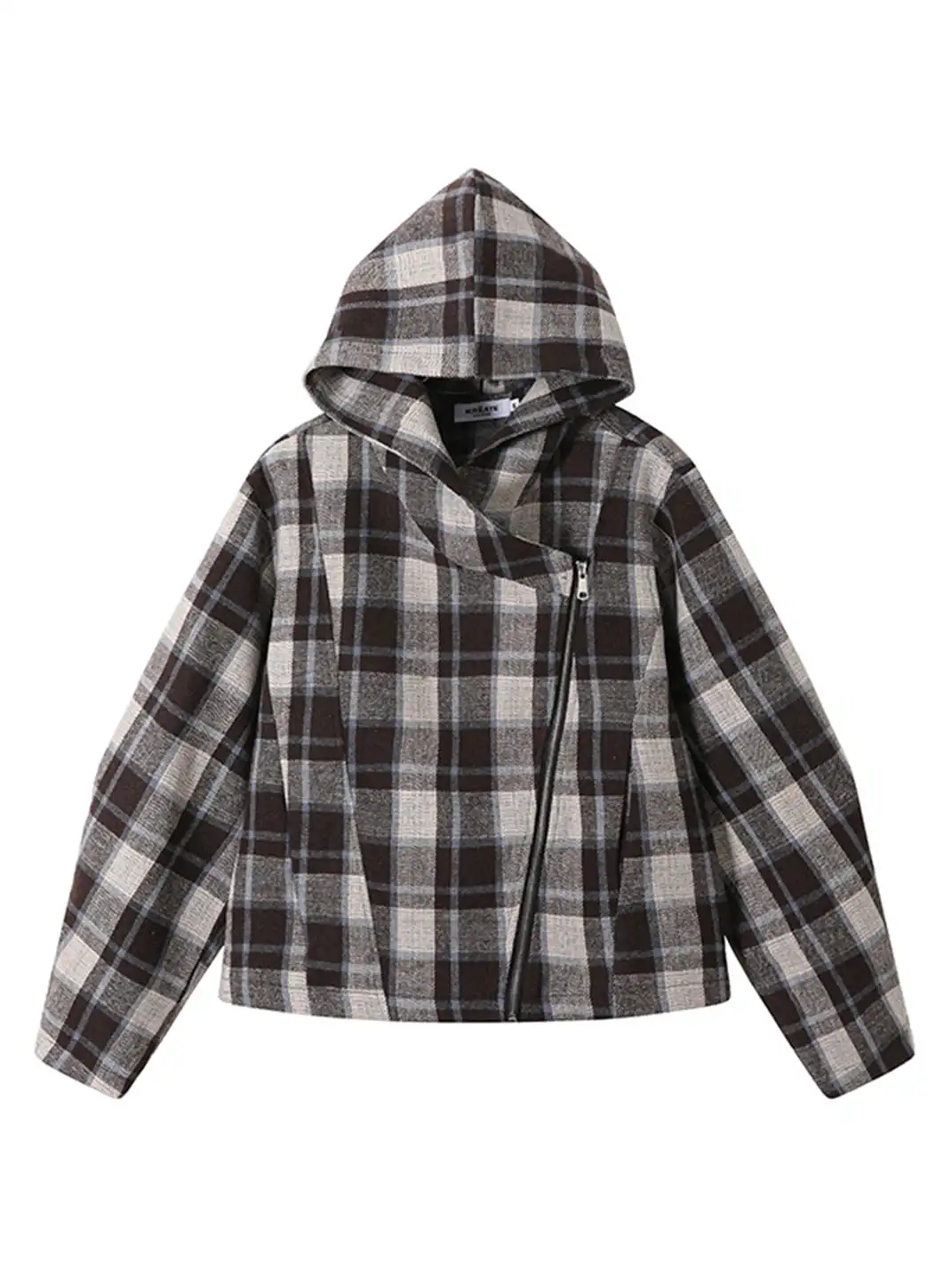 KREATE | Textured Vintage Asymmetrical Zipper Jacket