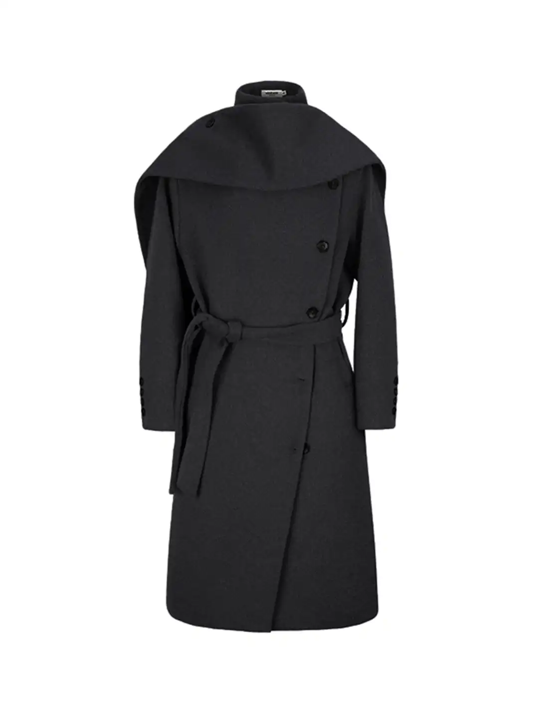 KREATE | Collar Convertible Scarf Wool Coat