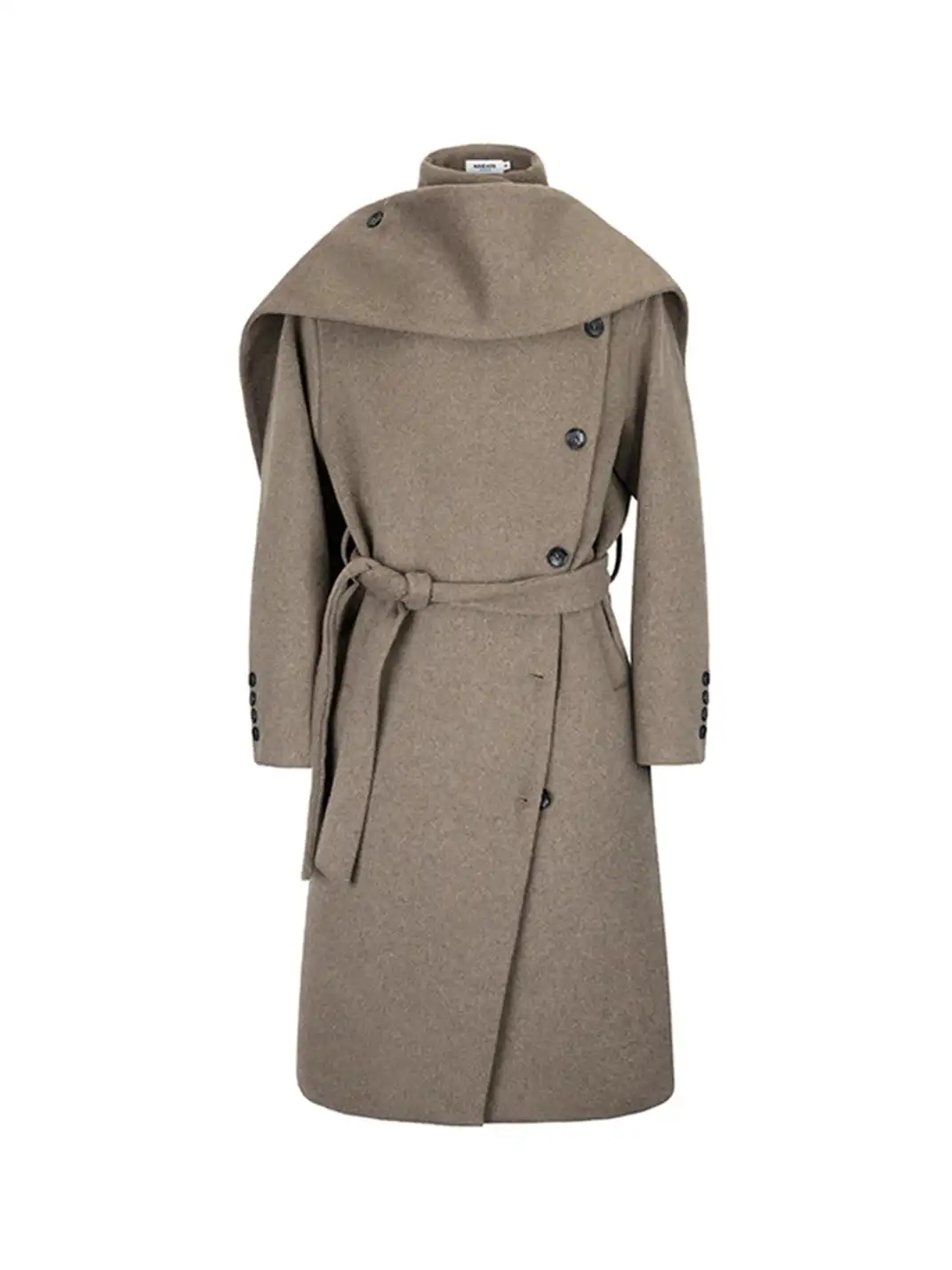 KREATE | Collar Convertible Scarf Wool Coat