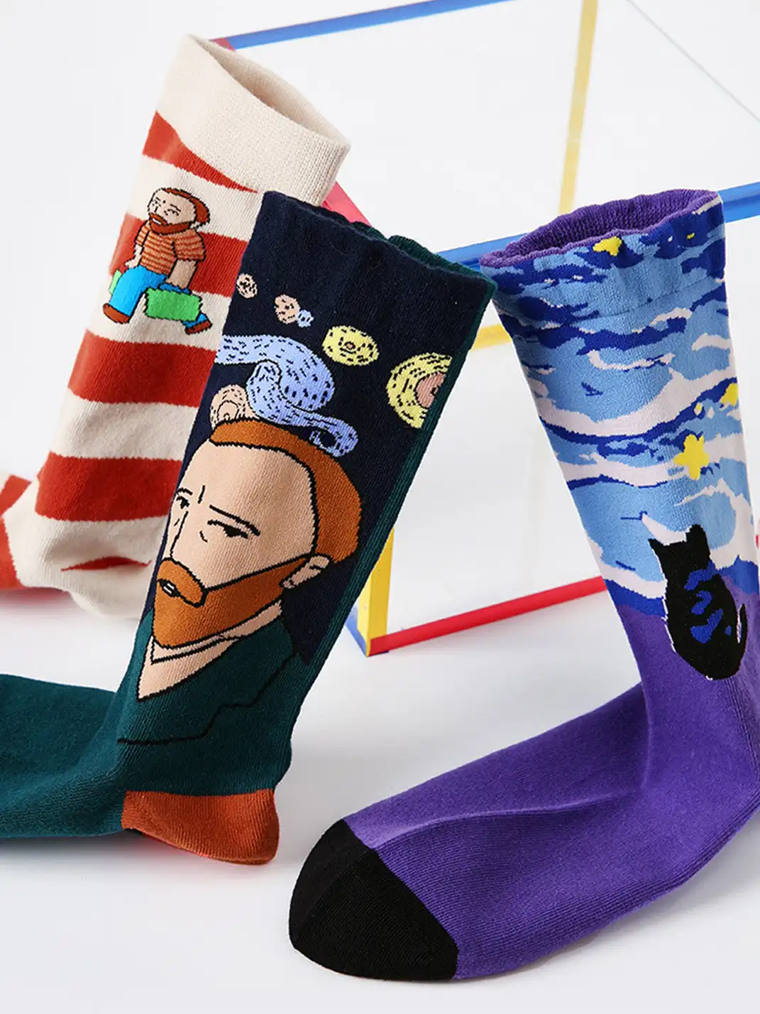 Renaissance | 3-Pack Vintage Oil Painting Mid-Calf Socks