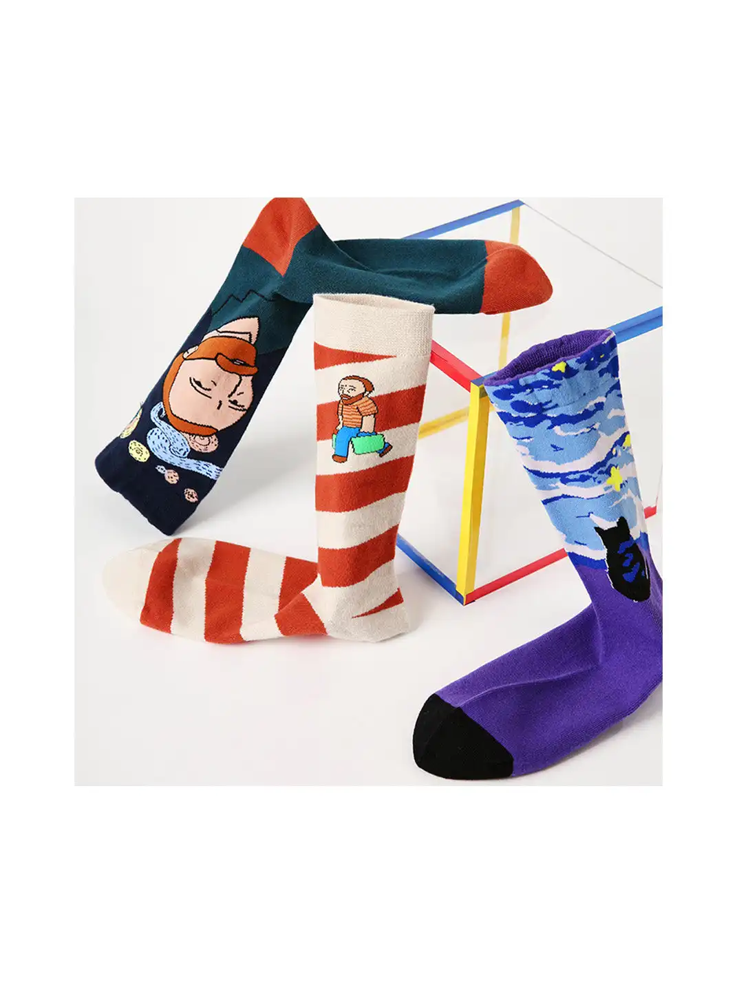 Renaissance | 3-Pack Vintage Oil Painting Mid-Calf Socks