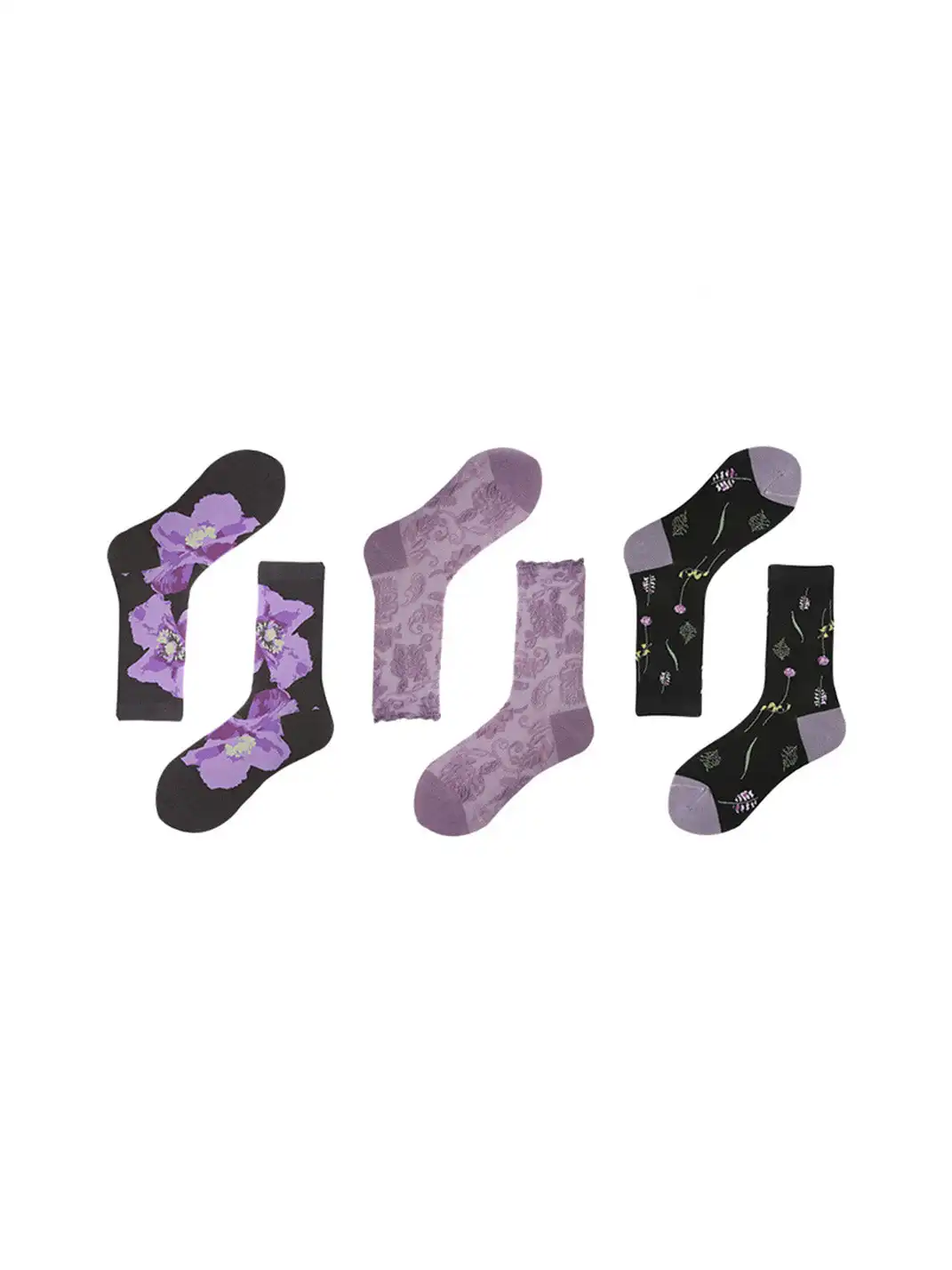 Renaissance | Vintage Floral Patterned Mid-Calf Socks
