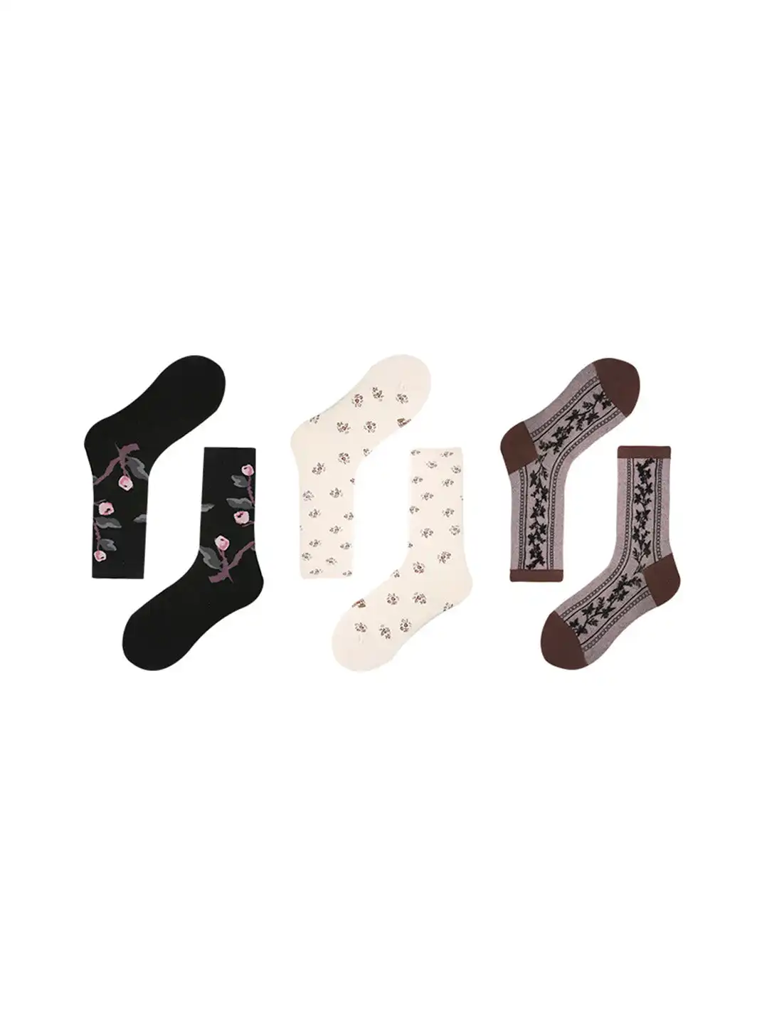 Renaissance | Vintage Floral Patterned Mid-Calf Socks
