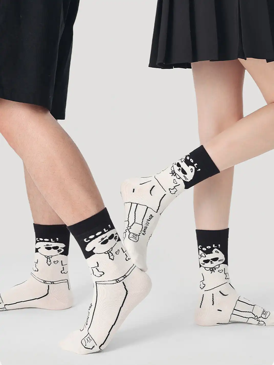 Renaissance | 2-Pack Cute Cartoon Character and Love-Themed Socks