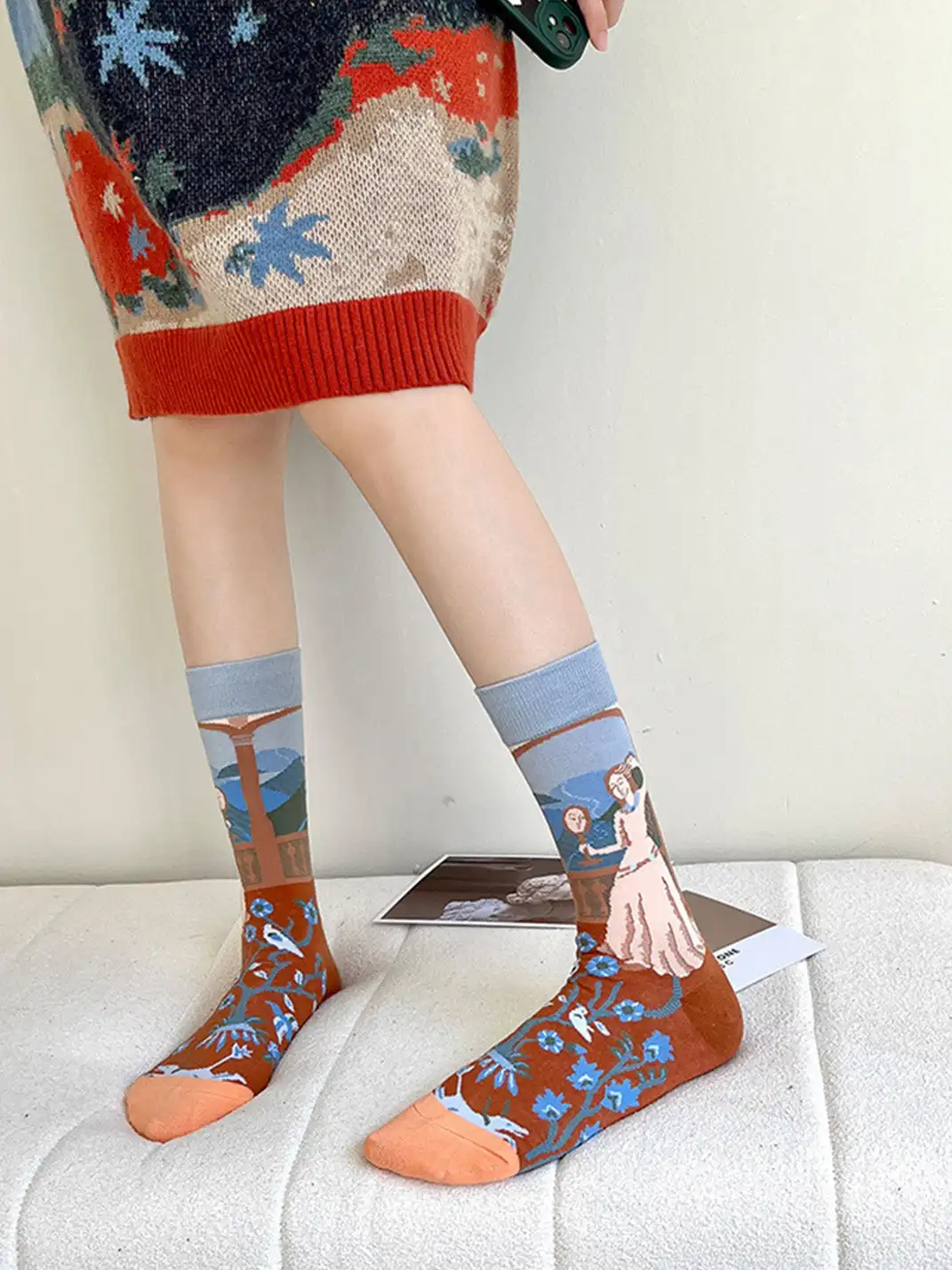 CORRYDELAAN | Four Pairs Art-Inspired Featuring Classic Paintings Socks