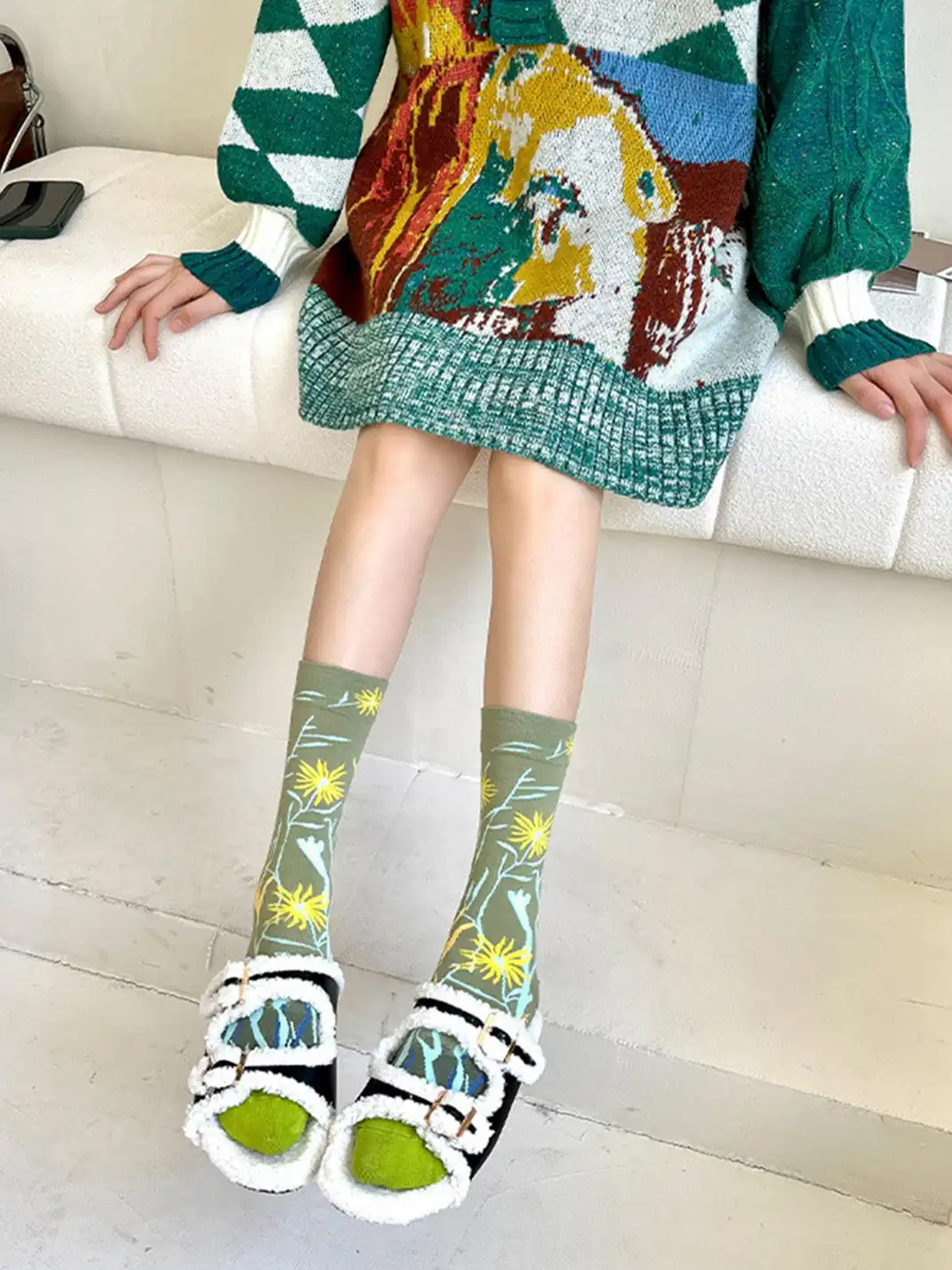 CORRYDELAAN | Four Pairs Art-Inspired Featuring Classic Paintings Socks