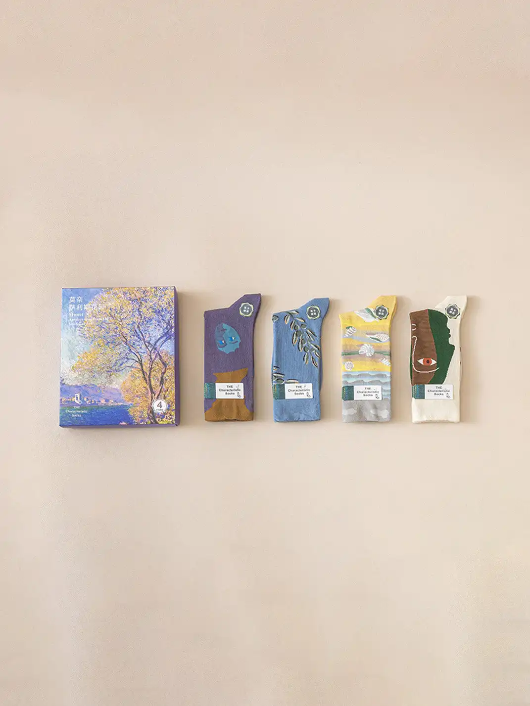 CORRYDELAAN | Four Pairs Art-Inspired Featuring Classic Paintings Socks
